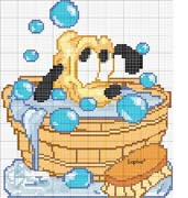 Schema punto croce pluto  tinozza 